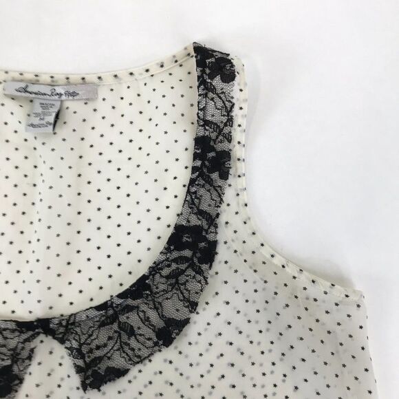 American Rag Cie Chiffon Tank Women’s Medium Stars Lace Sleeveless Sheer Casual - Picture 6 of 9